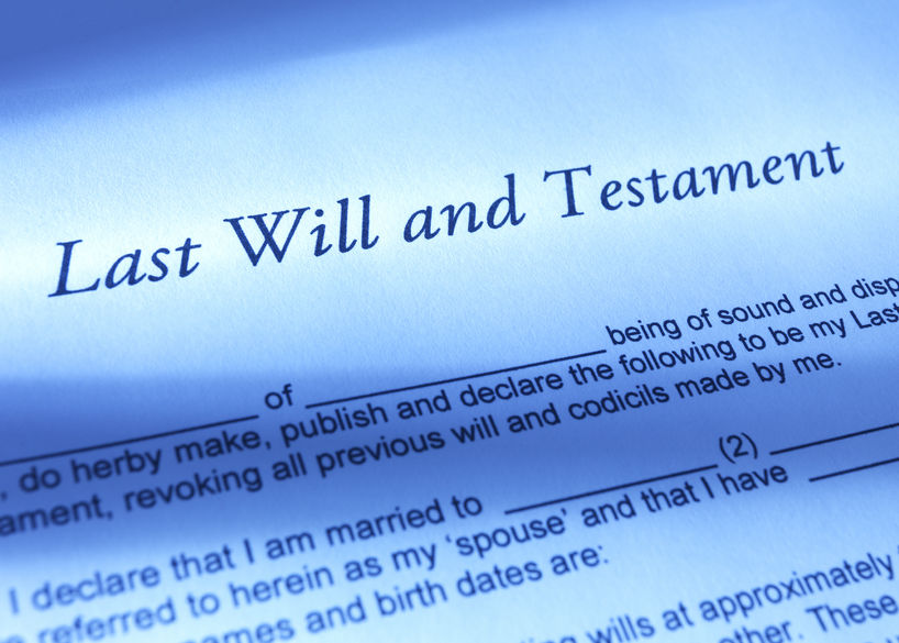 Last will and testament document